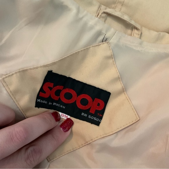Vintage SCOOP Ladies Utility Raincoat Tan Women’s 13/14 Water Repellent Coat - Picture 5 of 6